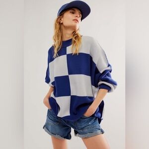 Free People Checker Easy Street Tunic Sweater